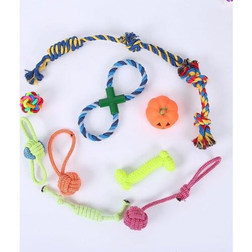 Pet Toy Molar Tooth Cleaning Cotton Rope Toy Pet Tooth Cleaning Rope Tools Set Dog Chew Toys