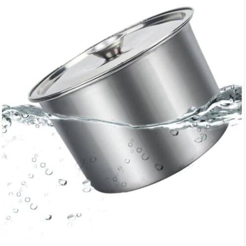 Seasoning box jar seasoning tank bowl stainless steel round Cup tank tank tank sauce lard taste Cup kitchen with lid household