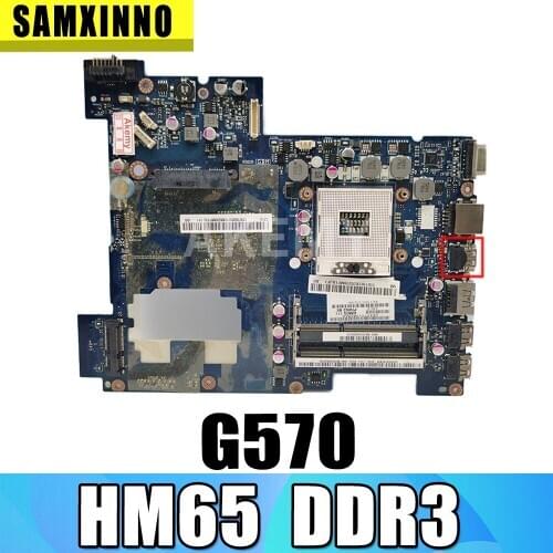 Laptop Motherboard For Lenovo G570 PIWG2 LA-675AP Mainboard HM65 DDR3 Socket PGA989