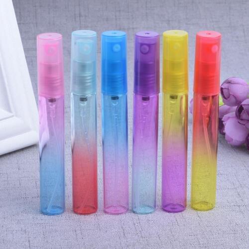MUB - 5ml 8ml 10 pcs/lot Gradient Color Glass Perfume Spray Bottle Traveler Refillable Parfum Bottle Atomizer Empty Container