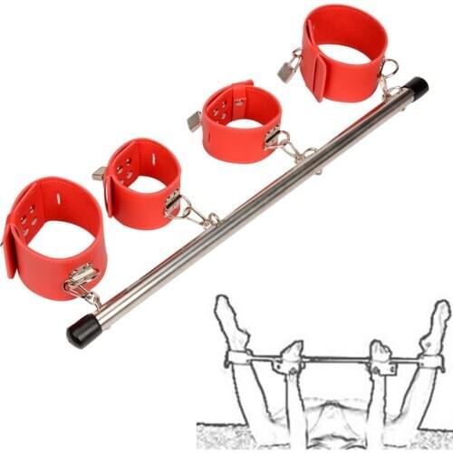Bondage Set Stainless Steel Adjustable Spreader Bar Sex Slave Handcuffs Ankle Cuffs Fetish Restraints Bdsm Sex Toys for Couples