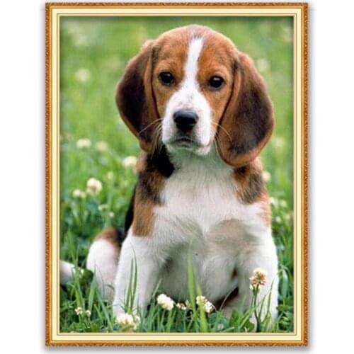 Animal Dog Beagle DIY Embroidery 11CT Cross Stitch Kits Needlework Craft Set Printed Canvas Cotton Thread Home Decoration Room