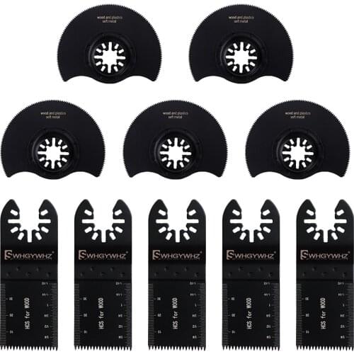 10Pcs Multitool Saw Blade Oscillating Blade Multi Tool Circular Saw Blades for Wood Cutting Kit Saw Blade Combination Set