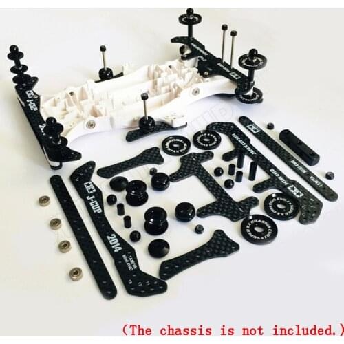 MA Chassis Upgrade Parts Set Carbon Fiber Faucet Middle Wing Phoenix Tail Alloy Guide Rollers for Tamiya Mini 4WD Car