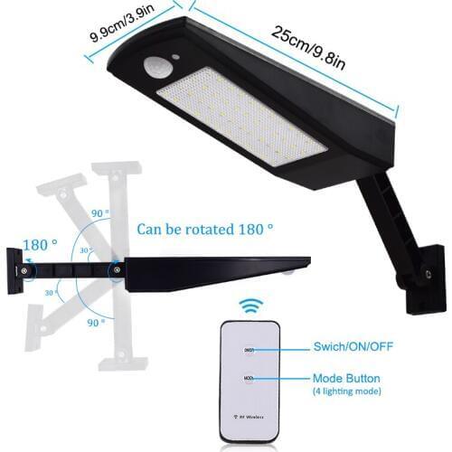 Outdoor Solar Lights 48 Leds 900lm Motion Sensor Commercial led Wall Light Lamp For Pathway Home Walk Way Garden Waterproof