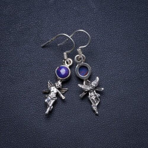 Natural Turquoise Handmade Unique 925 Sterling Silver Earrings 1.75" X4014