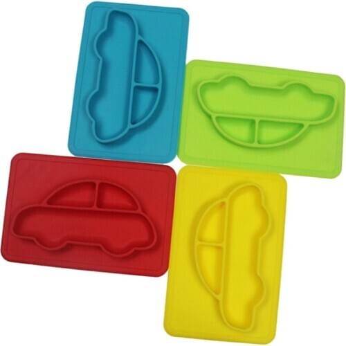 Non-slip integrated divider plate, convenient for children silicone square car placemat