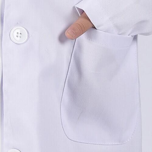New 1 Pcs Children Nurse Doctor White Lab Coat Uniform Top Performance Costume Medical SCI88