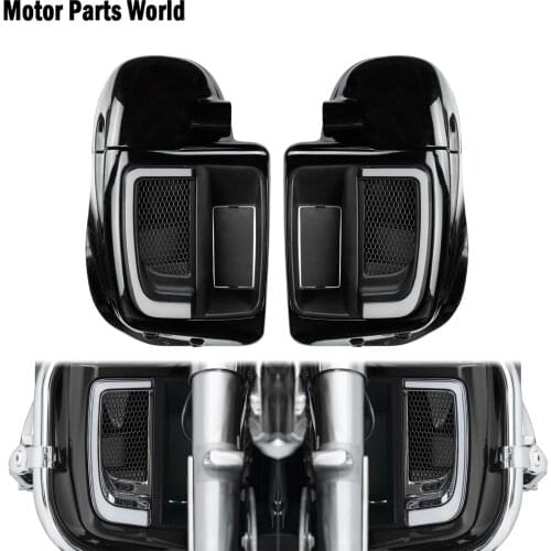 Motorcycle LED Fairing Lower Grills Turn Signal Light W/ Warmer Vented Leg Fairing Glove Box For Harley Touring FLHX FLHR 14-Up