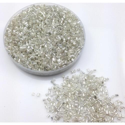 Lot 16g 1000pcs 2*3mm Silver Color Silver Lined Tube Loose Spacer Beads Cezch Glass Seed Beads Handmade Jewelry DIY Garment Bead