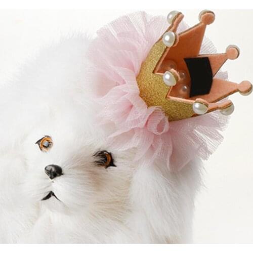 Pet Fabric Lace Crown Decor Delicate Anti-fall Pet Headgear Princess Dog Hairpin For Decor Fantasy Crown Princess Decorations