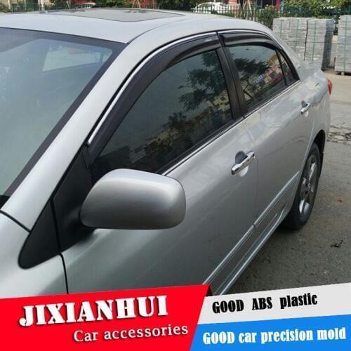 For TOYOTA corolla Plastic Window Visor For corolla 2007-2013 Vent Shades Sun Rain Deflector Guard 4PCS/SET Car Styling