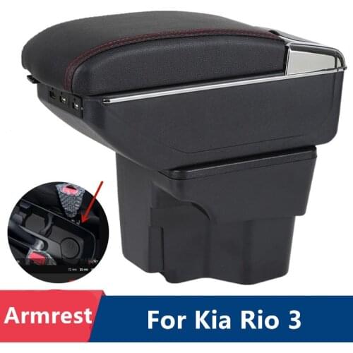 For Kia Rio 3 Rio3 2011 2012 2013 2014 2015 2016 Center Storage USB Arm Rest Car Armrest Box Accessory
