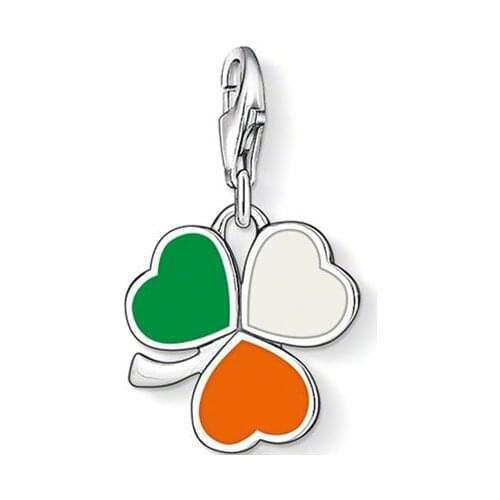 PT1426 Irish Shamrock Charm Style Good Jewelry For Women Ts Gift In silver-plated Fit Bag Bracelet And Necklace Diy charms