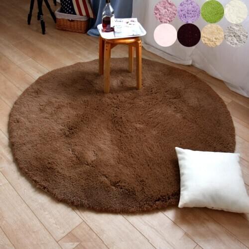 Fluffy Round Rug Home Living Room Carpets Tea Table Bedroom Bedside Plush Floor Mat Children Room Carpet Anti-slip