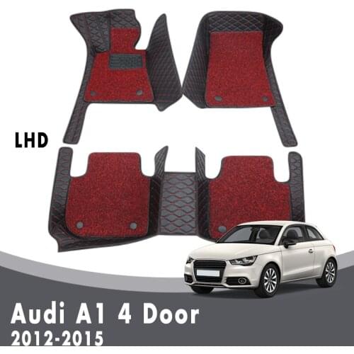 Luxury Double Layer Wire Loop For Audi A1 4 Door 2015 2014 2013 2012 Car Floor Mats Interior Accessories Custom Protector Cover