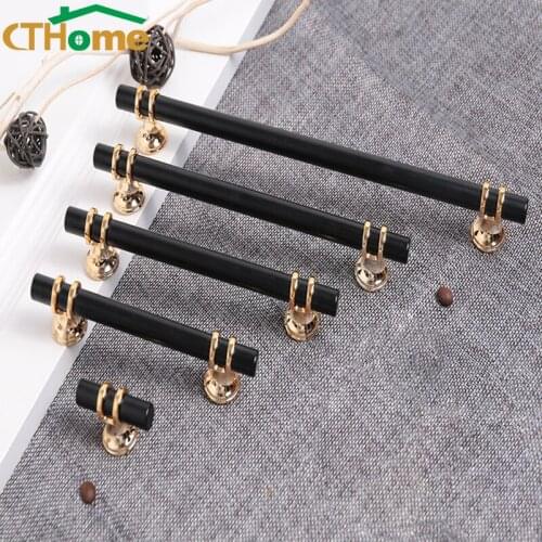 128mm Modern Simple Handle Cabinet Door Drawer Shoe Cabinet Furniture Hardware Black Gold Door Pulls Kitchen Cabinet Handles