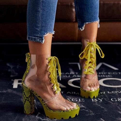 Sandals women Nice muffin thick bottom thick heel fluorescent high-heeled Stripper Shoes platform transparent PVC strap sandals