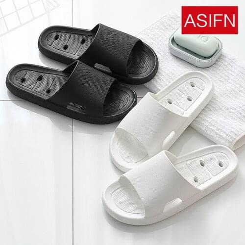 Slippers Womens Home Indoor Bath Bathroom Non-Slip Leaking Slipper Men Mens Slippers Indoor Mens House Slippers Women Shoes