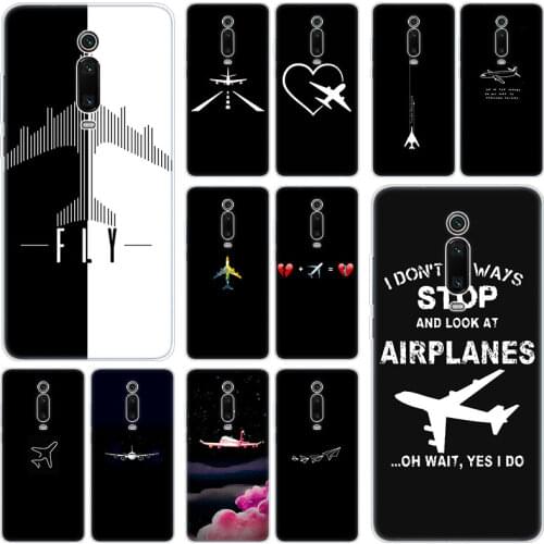 Aircraft Airplane fly patterned Silicone Case For Xiaomi Mi Note 10 9T CC9 E 9 Pro A3 Lite Play Redmi Note 8T 8 8A 6 Pro 6A 4X