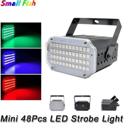 High Brightness 12W LED Strobe Lights RGB Color Disco Dj Nightclub Show Stage Lighting Mini LED Strobe Dj Disco Party Lights