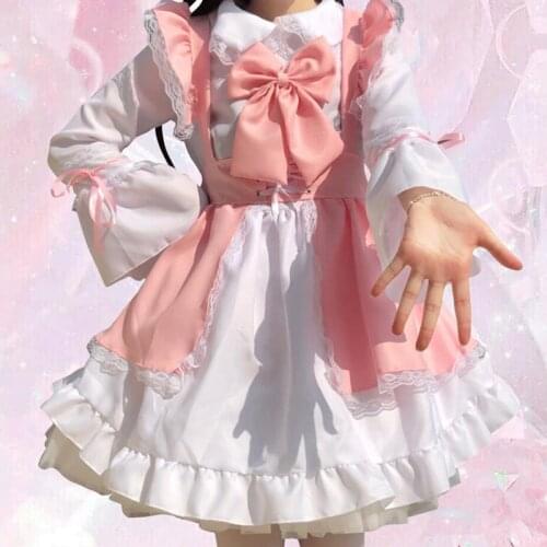 Women Lolita Maid Uniform Anime Long Sleeve lolita maid costume Women Lovely japanese girl lolita maid Cosplay