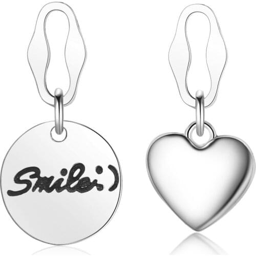 Asymmetrical Love Retro Stud Womens Round Earrings Silver Earrings Accessories for Women Unusual Earrings Silver Stud Earring