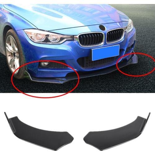 2x Black Universal Car Front Bumper Lip Deflector Diffuser Spoiler Splitter Canard Lip For BMW W204 E90 E92 For Benz For Audi A4