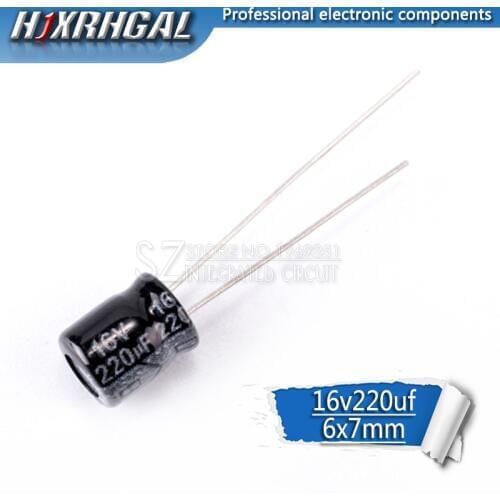 50PCS Higt quality 16V220UF 6*7mm 220UF 16V 6*7 Electrolytic capacitor hjxrhgal