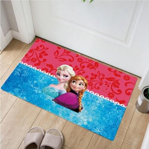 60*40cm Disney Anna Elsa Playmat Outdoor Door Mat Shaggy Water Absorption Bathroom Anna Elsa Mats Non-slip Kitchen Carpet