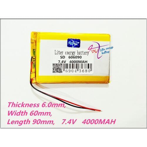 606090 7.4V 4000MAH Polymer lithium ion battery can be customized wholesale CE FCC ROHS MSDS quality certification