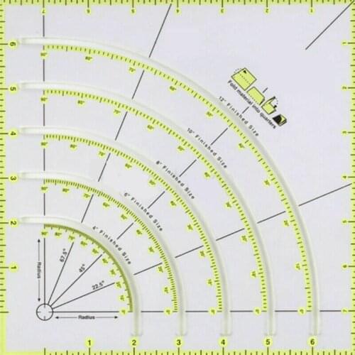 Acrylic Arcs & Fan Shaped Circle Semicircle Ring Cutter Ruler Quilt Pieces For Quick Measurements Tailoring Tool