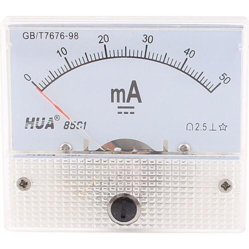 85C1-A 0-20mA 1mA 5mA 10mA 30mA 50mA 100mA 200mA 300mA 500mA Analog DC Current Panel Meter Ammeter