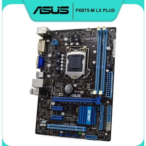 ASUS P8B75-M LX PLUS Desktop motherborad LGA 1155 DDR3 ram Intel B75 Core i3-2120 i5-3550S cpus PCI-E 3.0 Micro ATX motherborad
