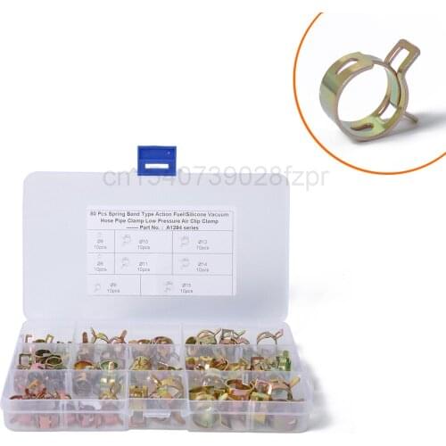 Automobile Water Pipe and Oil Pipe Hose Clamp Box / Type Hose Clamp Set Hose Clamp 80pcs Combination