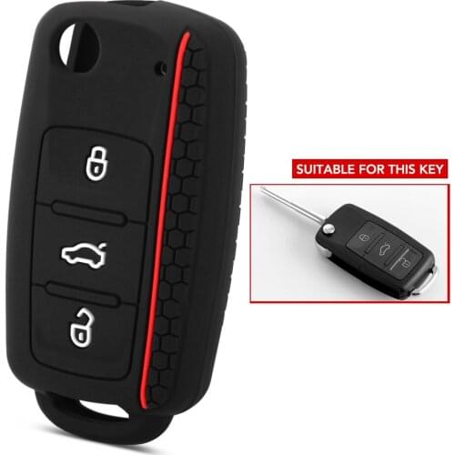 Car Key Case for silicone cover for VW Volkswagen polo passat b5 golf 4 5 6 jetta mk6 tiguan Gol CrossFox Eos Scirocco