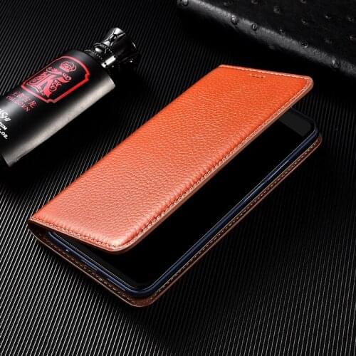 Litchi Patter Genuine Leather Magnetic Flip Cover For OPPO A52 A72 A92 A92S A5 A15 A55 A15S A53 A8 A91 A93 A9 Case Luxury Wallet