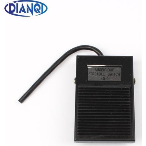 DIANQI FS-1 AC 220V 10A 1NO 1NC(SPDT) Black Non-slip Rubber Surface Momentary Spring Returned Metal Foot switch Pedal Switch