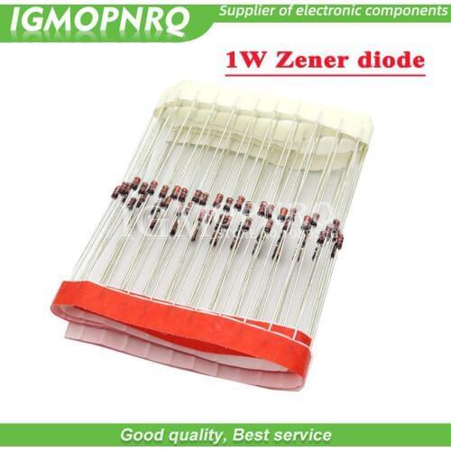100pcs 1W Zener diode DO-35 1N4728A 3V3 1N4727A 3V0 1N4733A 5V1 1N4732A 4V7 1N4731A 4V3 1N4730A 3V9 1N4729A 3V6 1N4728A 3V3