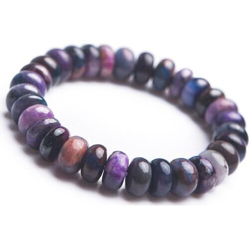 Precious Purple Natural Sugilite Bracelet Women Men Healing Gems Crystal Marquise Bead Stretch Fitness Natural Stone Bracelet