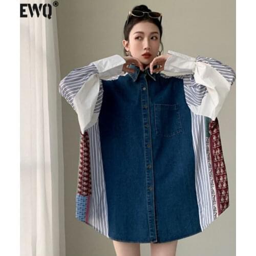 Модные платья-рубашки EWQ China At AliExpress