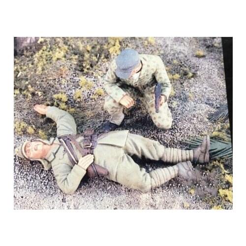1/35 Scale WW2 Pacific War Japanese Corps and US Soldier 2 People Miniatures WWII Resin Model Kit Figure Free Shipping
