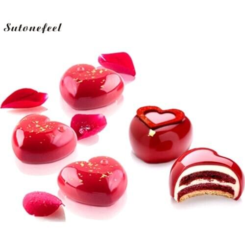 Heart Shaped Cake Mold Food Grade Silicone Cake Mousse Baking Moulds Form Chocolate Truffle Baking Pan Cake Decorating Tool