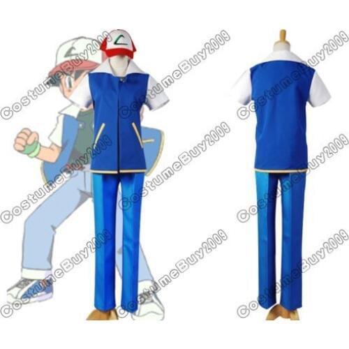 Pokemon GO Ash Ketchum Satoshi Cosplay Costume Season 1 Halloween Costume