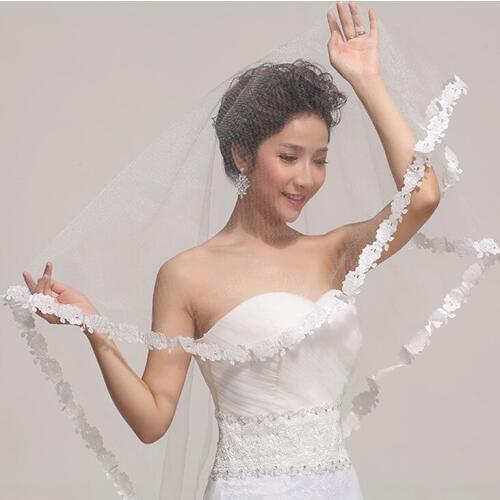 MIARA.L happy lace wedding veil wedding veil long white veil modeling yarn