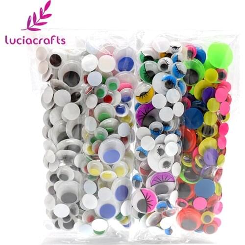 Lucia crafts 4*125pcs/lot Mix Sizes Not Self-adhesive Movable Eyes Used For Doll Crafts DIY Accessories K0908
