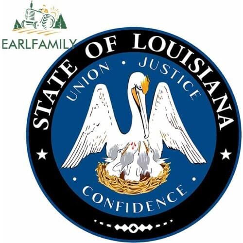 EARLFAMILY 13cm x 12.7cm For State Seal of Louisiana Car Stickers Waterproof Fine Decal Car Door Protector Vinyl Material Decor