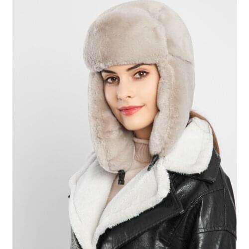 Ear-Flapped Lei Feng Cap Lady Winter Thicken Keep Warm Couple Fashion Earflap Cap Winter Women Faux Fur Russia Hat