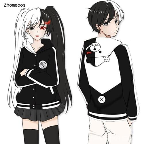 2020 New fashion Adult unisex anime danganronpa monokuma cotton with hoodie jacket cosplay attire for woman pluz size