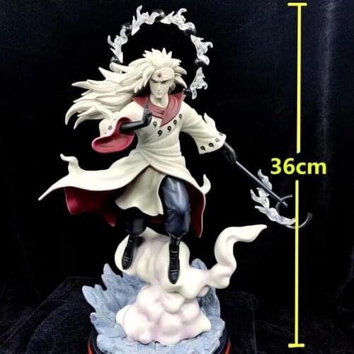 36cm New GK Uchiha Madara Rikudousennin Modo Version Uchiha Obito PVC statue Action Figures Model Toys